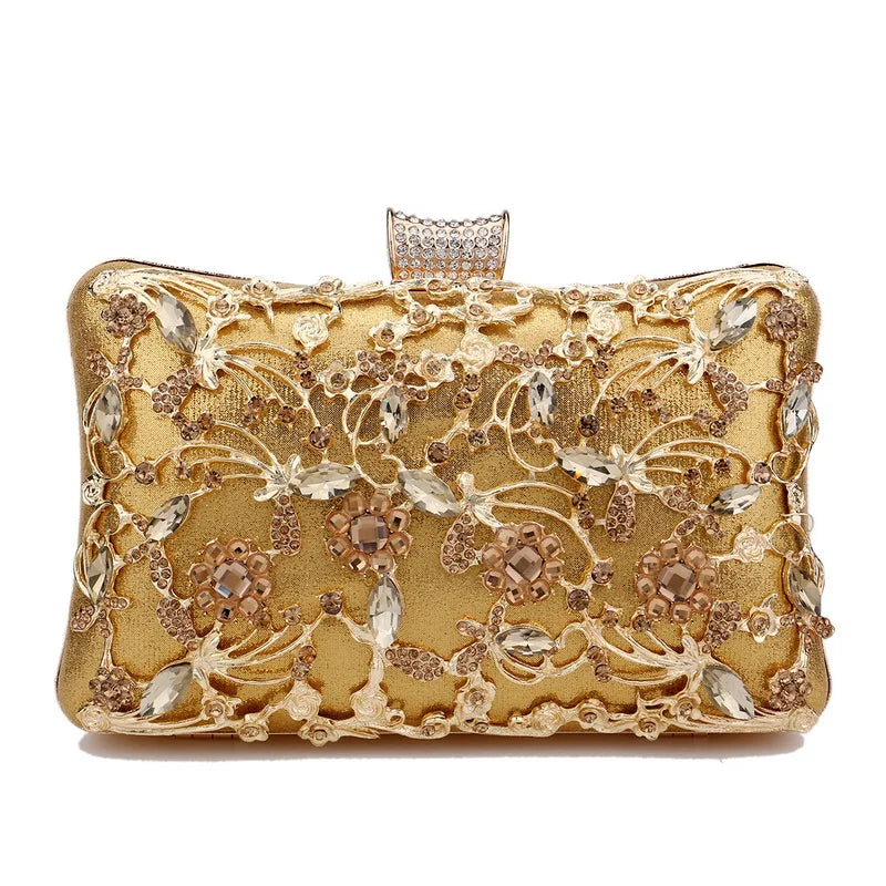 Shinny Glitter Evening Bags Rhinestone Hard-Surface Box Bags Elegant Female Wedding Shoulder Pouch Banquet Party Luxury Purse