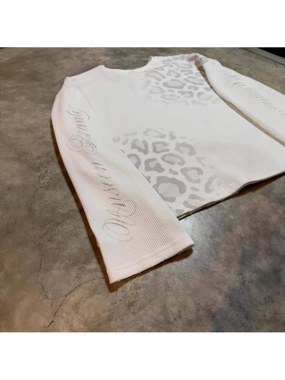 2026 new Y2K American retro leopard print letter printed long sleeved T-shirt hip-hop punk street trend daily casual versatile
