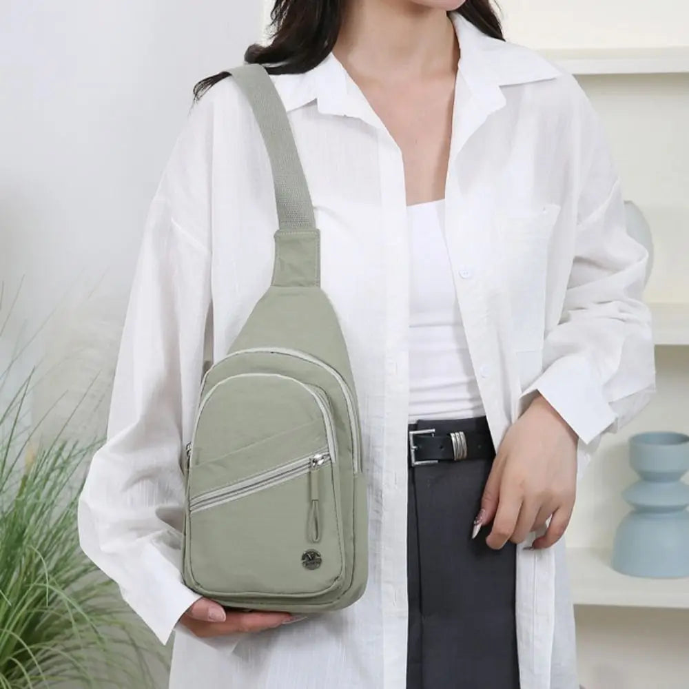 Durable Large Capacity Crossbody Bag Spacious Waterproof Shoulder Bag Adjustable Straps Solid Color Tote Bag Travel Use
