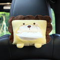 Cartoon Tissue Box Holder Cute Short Plush Tissue Boxes Bracket Auto Armrest Box Car Seat Back Car Decorations Car Tissue Holder
