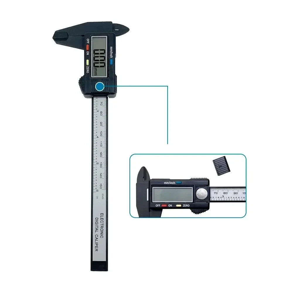 150mm 100mm Electronic Digital Vernier Caliper Carbon Fiber Precision Gauge Micrometer Measuring Tool Digital Ruler