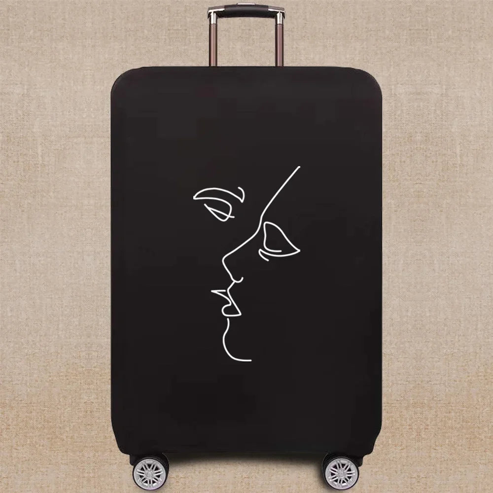 Travel Accessories Luggage Case Suitcase Dust Protective Cover 18-28 Inch Whitepicture Pattern Series Trolley Case Elastic Cover