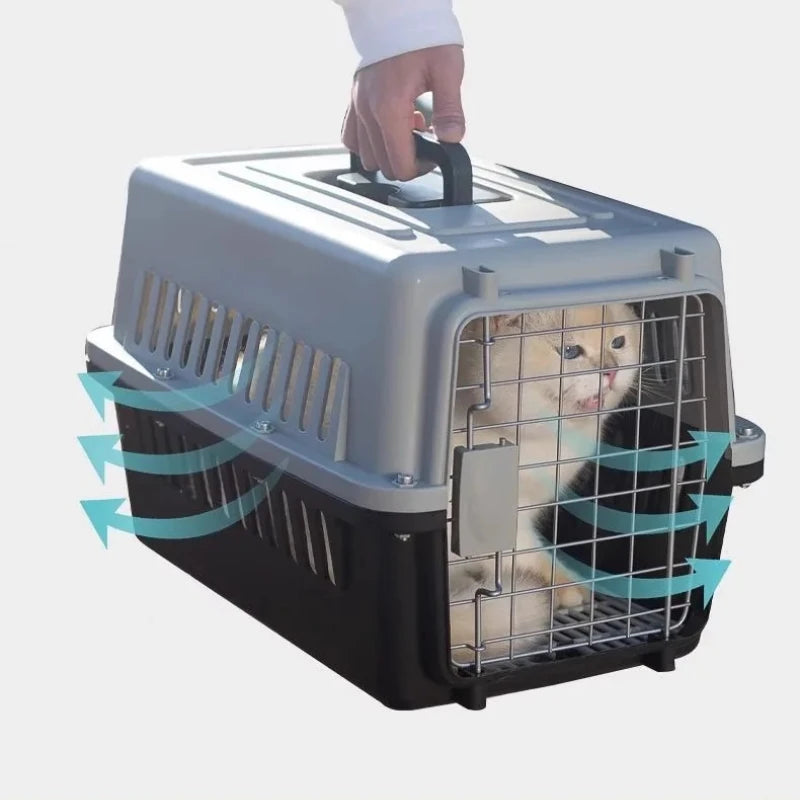 ‌Large Dog Crate for Air Travel - Pet Carrier with Wheels, Foldable Kennel for Golden Retriever, Airline Approved Portable Cage