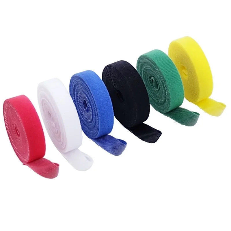 1/5M Cable Ties Reusable Adhesive Hook Loop Bundle Fastener Nylon Strap Organizer Self Clip Holder Management Straps Wire Tie
