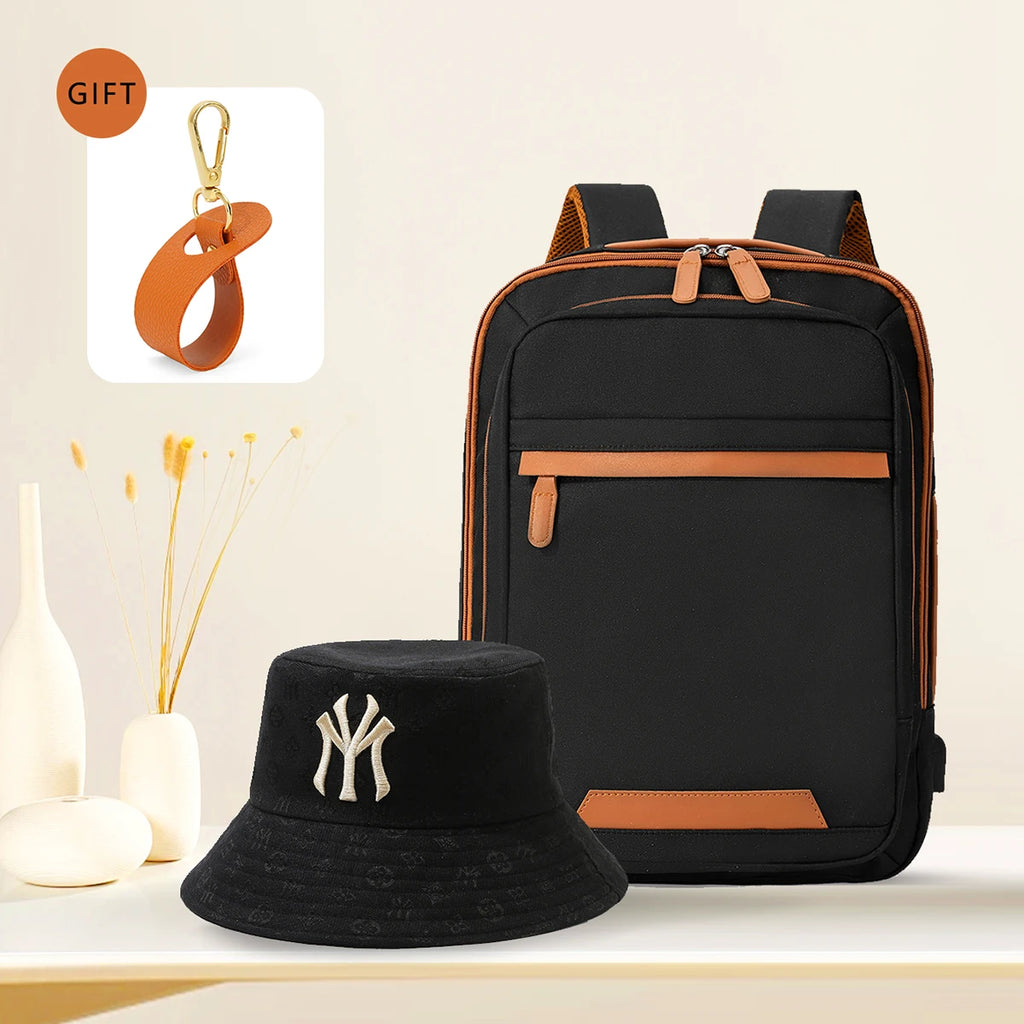 High-Quality USB Rechargeable Backpack Men's Waterproof Bag Large Laptop Backpack Unisex School Bag Youth Backpack