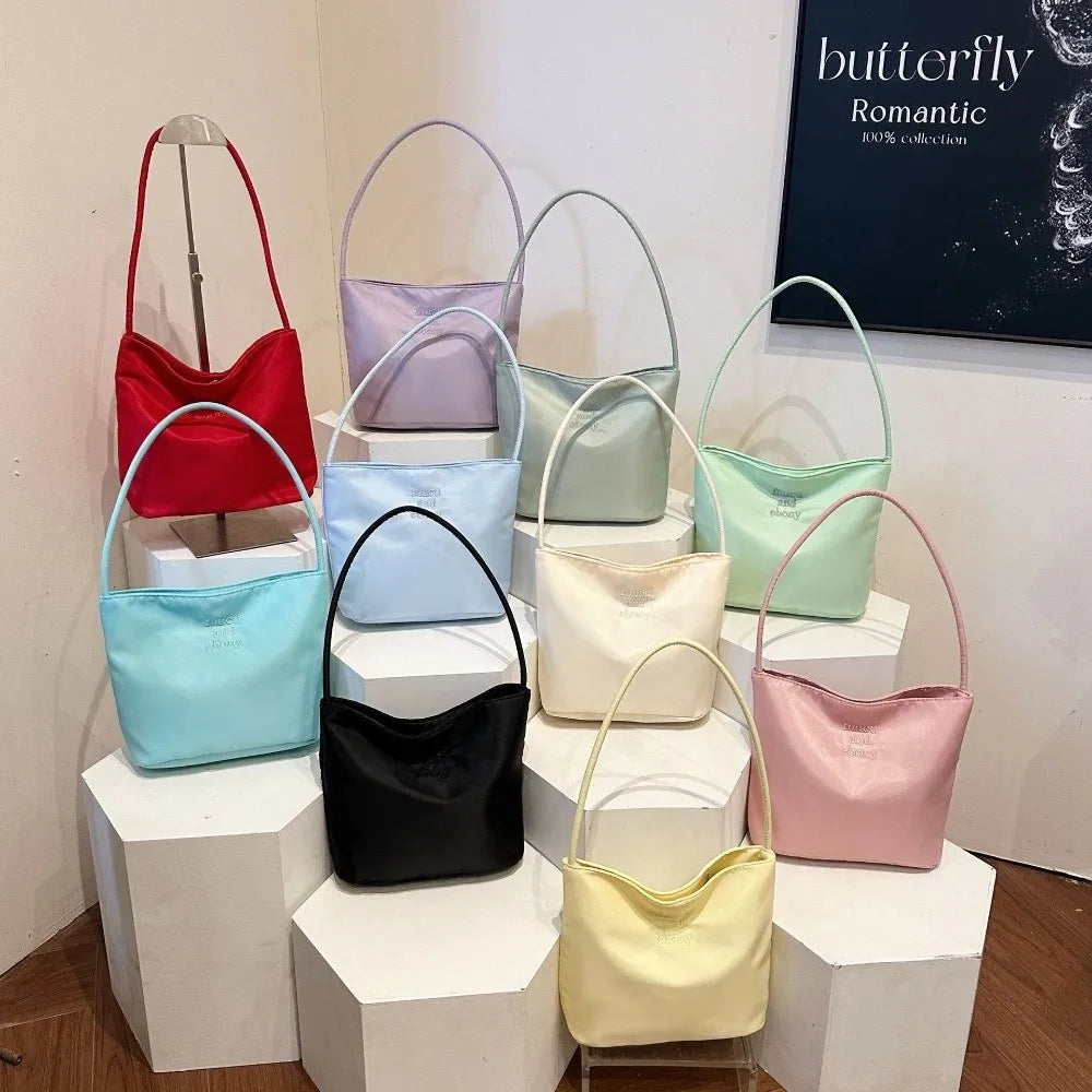 New Oxford Shoulder Bag Embroidered Letters Large Capacity Tote Bag Waterproof Commuting Casual Purse Girl