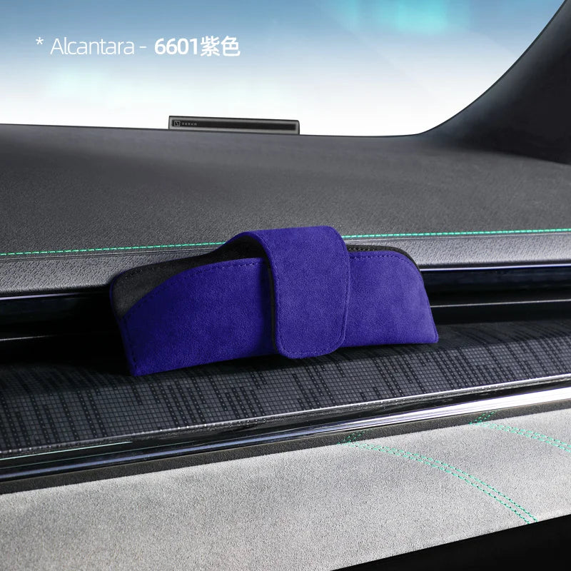 Alcantara Suede Magnetic attraction Car Glasses Case Storage Box Sunglasses Holder For ZEEKR 001