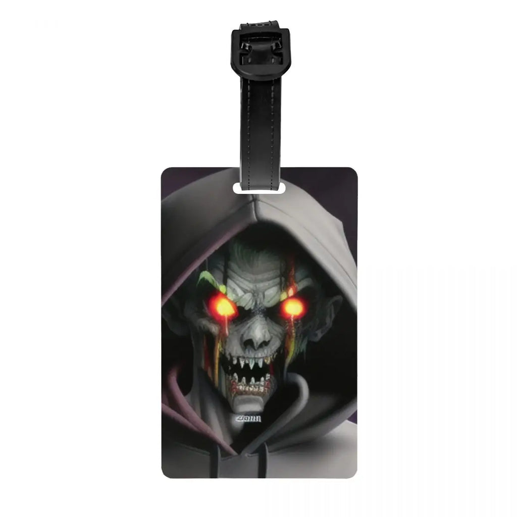 Custom Evil Hands Skull Luggage Tag Privacy Protection Halloween Gothic Skeleton Baggage Tags Travel Bag Labels Suitcase