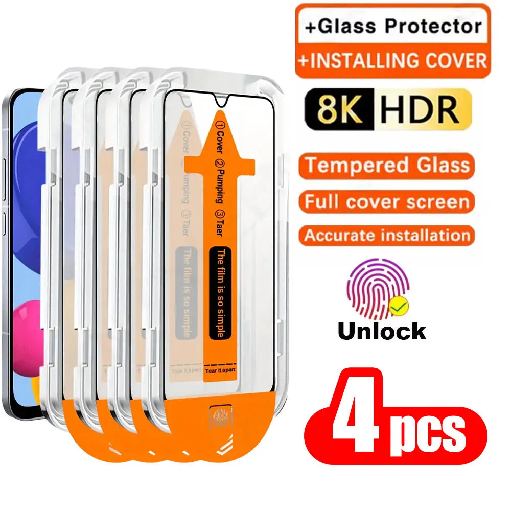 1-4PCS HD Unlock Dust Free Easy Install Screen Protector For Google Pixel 9 Pro XL 10 10A 9A 8 8A 7 7A 6A Pixel10 Tempered Glass