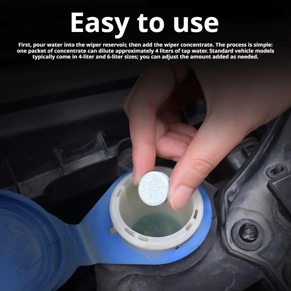 Automotive Glass Water Effervescent Sheet Solid Concentrate Wiper Clean Sheet Windshield Cleaner Effervescent Tablets 20/50/100p