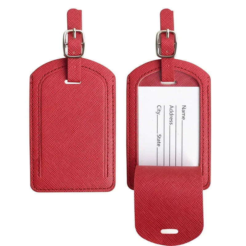 Leather Luggage Tag Baggage Boarding Bag Tag Suitcase Tag Luggage Bag Tags Name ID Address Label Luggage Tags Travel Accessories