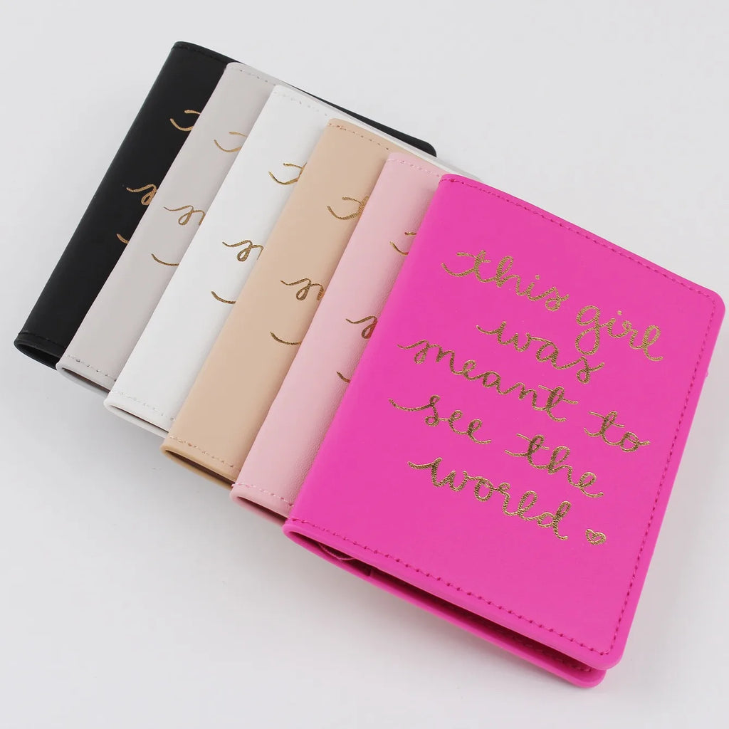 2PCS/Set Letters PU Leather Passport Cover Case Card Holder Lightweight Travel Accessories Wallet Gift For Couples
