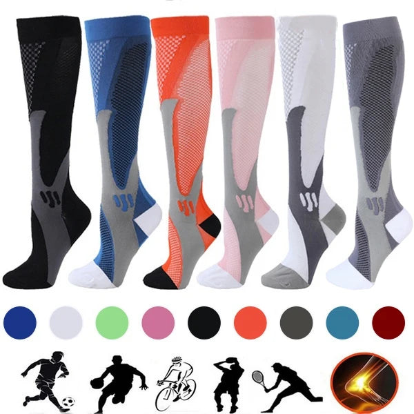 Compression Socks Travelers Socks Football Soccer Thigh Long Tube Unisex Outdoor Sports Nurses Stockings For Men Women