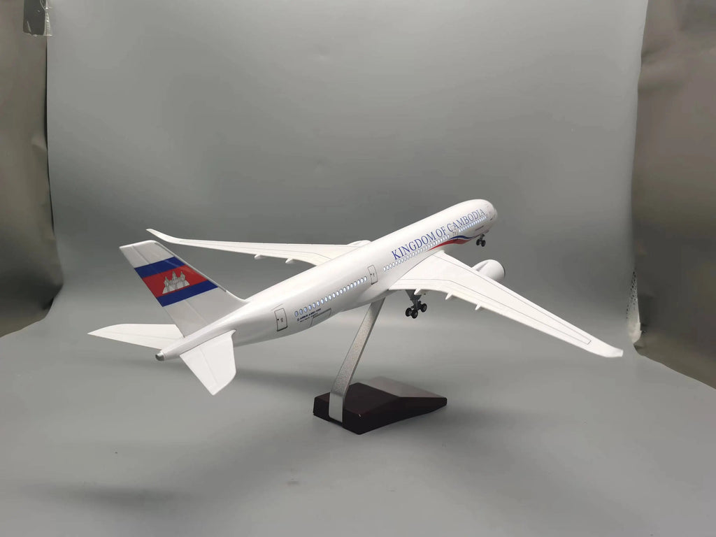 47cm Diecast Aircraft Cambodia A350 Airways Resin Model Airplanes 1/142 Scale Plane For Boys Static Display With Landing Gear
