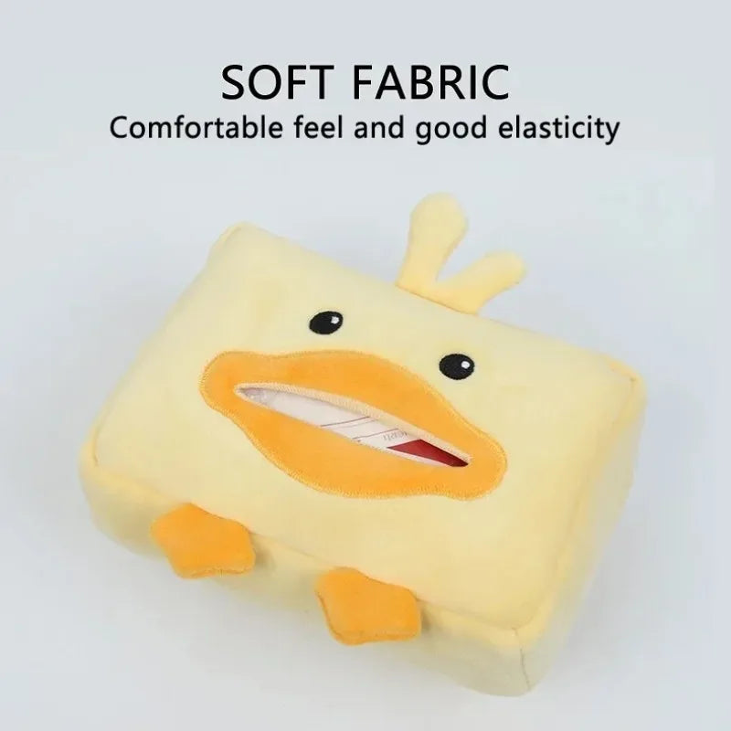 1pc Cute Cartoon Vehicle Tissue Box Plush Creative Multi-Function Car Tissue Box