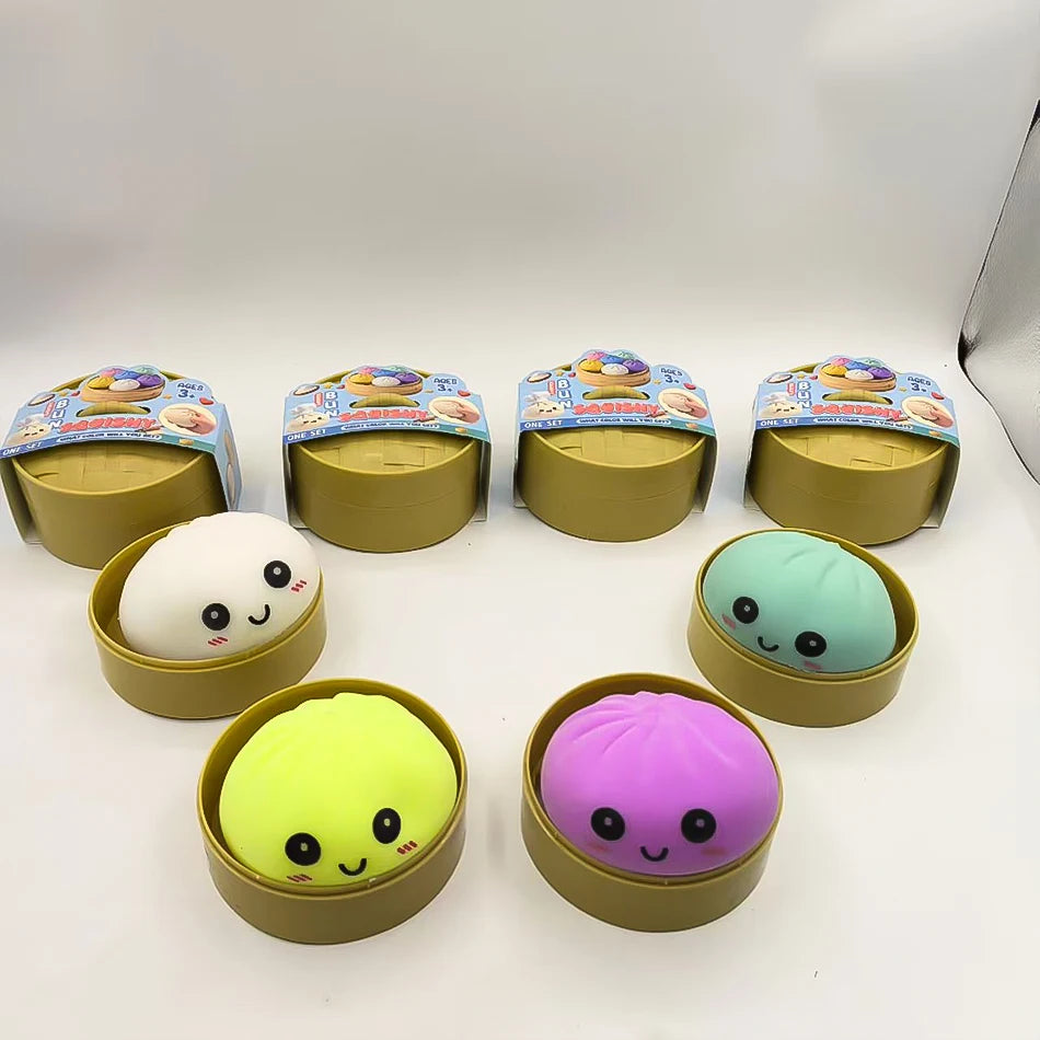Blind Box Colorful Simulated Dumpling Squishy Relaxing Relieve Anxiety Antistress Enhance Happiness Rebound Squeeze Reliever Toy