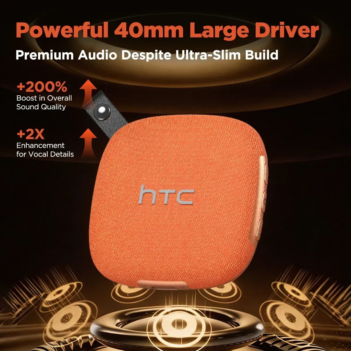 HTC WS01 Pillow Speaker for Sleeping: Ultra-Thin Bluetooth Speaker, Under Pillow Speaker, Sleeping Speaker Ultra-Light Portable