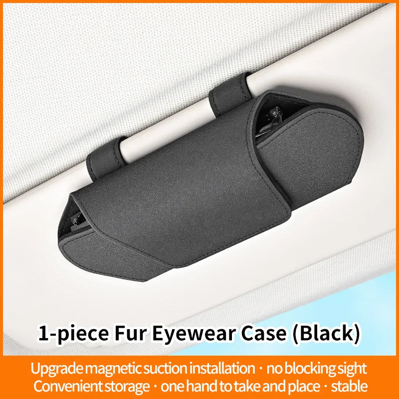 Car glasses case, high-end car sun visor storage, car glasses clip, car interior sunglasses box, magnetic suction, car home dual