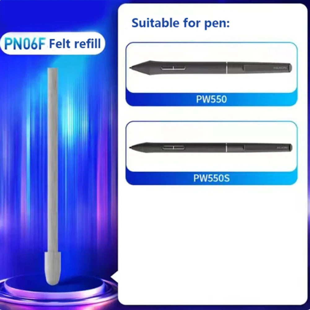 Replacement Standard PN06/F Felt Nibs Suitable for Huion Digital Drawing Tablet Kamvas 22/Kamvas 24 Plus/Kamvas Pro 13 (2.5K)