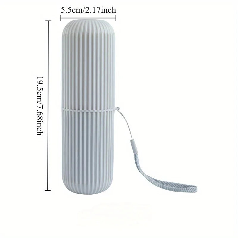 1pc Portable Travel Toothbrush Toothpaste Storage Box Set - Compact Couples Oral Care Kit with Mouthwash Cup,Makeup Brush Holder