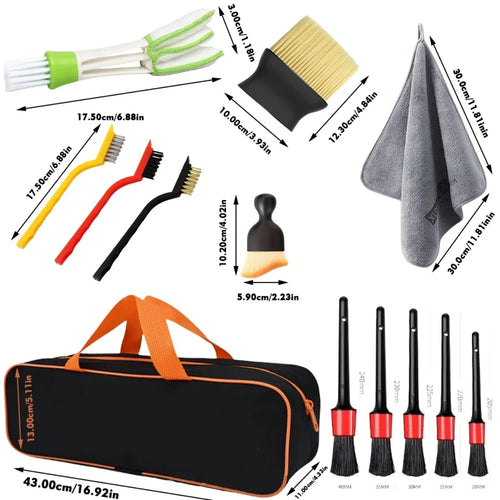 1-15Pcs Car Cleaning Detailing Brush Kit Power Scrubber For Leather Air Vents Rim Dirt Dust Clean Tools Uses For Auto Interior