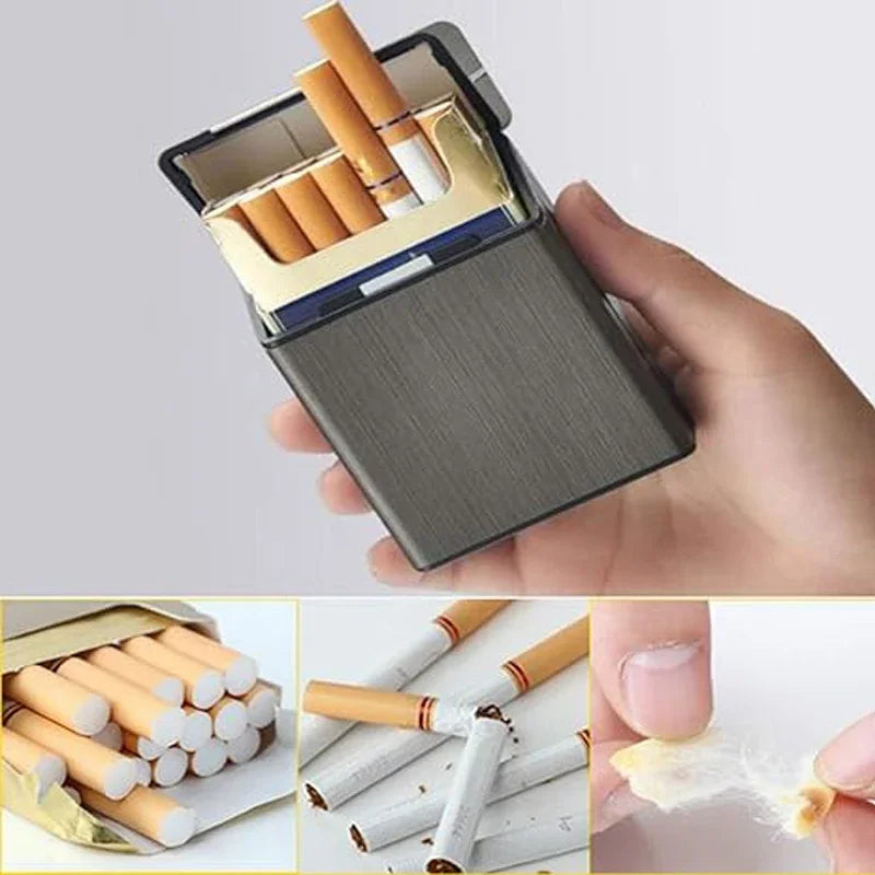 Fashion Magnetic Flip-top Cigarette Case -Hold 20 Cigarettes, Moisture-proof ,Dust-proof - Portable Metal Cigarette Case.