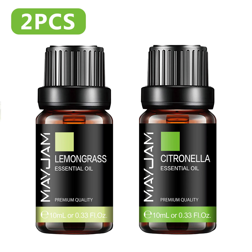 MAYJAM 2PCS Natural Plant Essential Oils Lavender Jasmine Eucalyptus Vanilla Fragrance Oil for Humidifier Diffuser