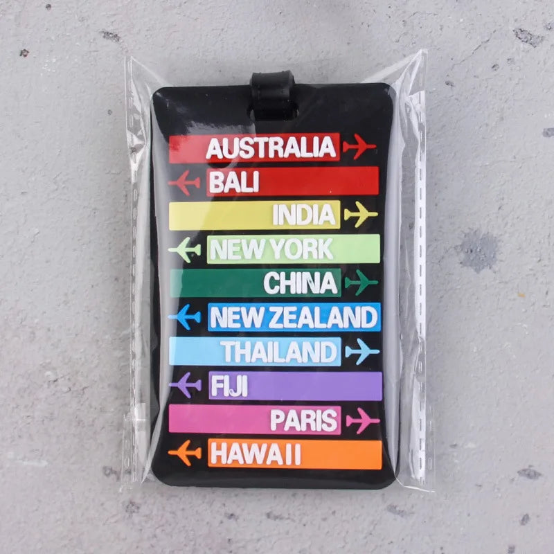 New Letter Print PVC Travel Luggage Tag Women Men  Boarding Pass Luggage Tags Suitcase Tags Name ID Address Lable Luggage Label