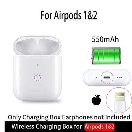 Replacement For AirPod Pro1 2 Charging Case  with AirPods 4st&2nd Generation Wireless Charging box Bluetooth Pairing For Apple 3