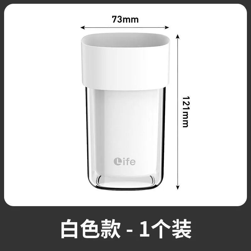 Double Layered Simple Mouthwash Cup Household Toothbrush Cup Couple Travel Toothbrush Storage Box Wash and Rinse Portable Set