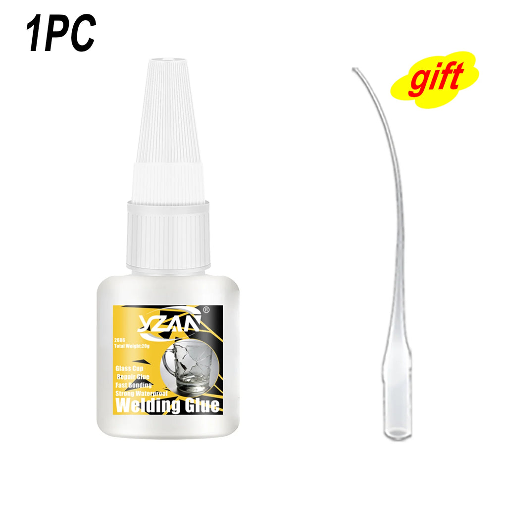 Glass Glue Clear Waterproof Strong Crack Repair Adhesive for Drinking Cup Wine Glass Mug Vase Glassware DIY Glass Craft Ornament