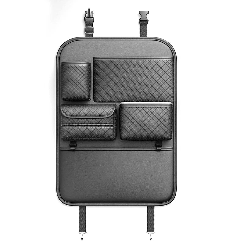 1/2pcs Car Seat Back Organizer High-Capacity Multi-Pocket Backseat Storage Bag Wear-Resistant Anti Kick Mat