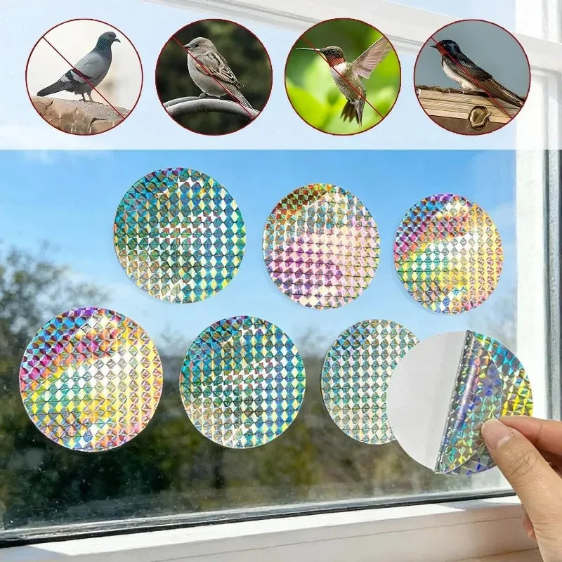 100/20PC Self-adhesive Reflective Bird Repellent Patch Reflective Disc Anti Bird Flash Tape High Reflectors Scare Pigeons Device