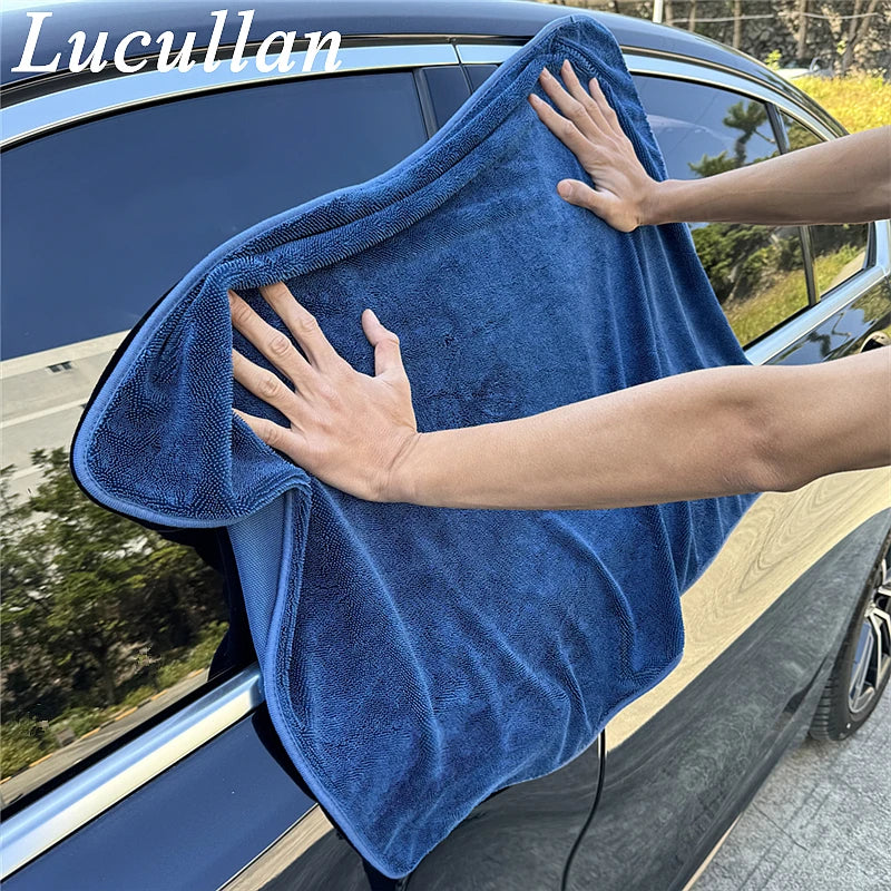 Lucullan 60X90cm Single-Sided Twist Drying Towel Ultra Soft Korea Material Microfiber Car Cleaning Detailing Rags