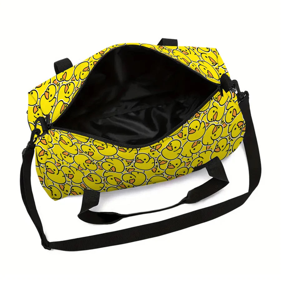 Large Travel Bag Yellow Duck Pattern Multi-Functional Duffle Tote Bag Handbags Waterproof Gym Bags for Boys/Girls Fitness Bag