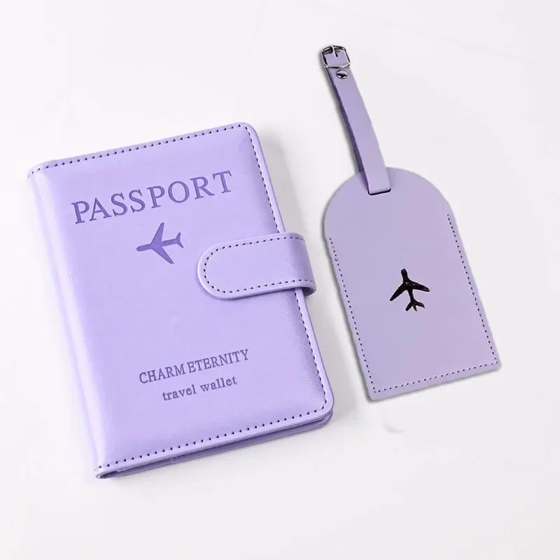Unisex Passport Cover Women Men Passport Credit Card Holder Case PU Leather Business Card Passport Wallet Travel Purse