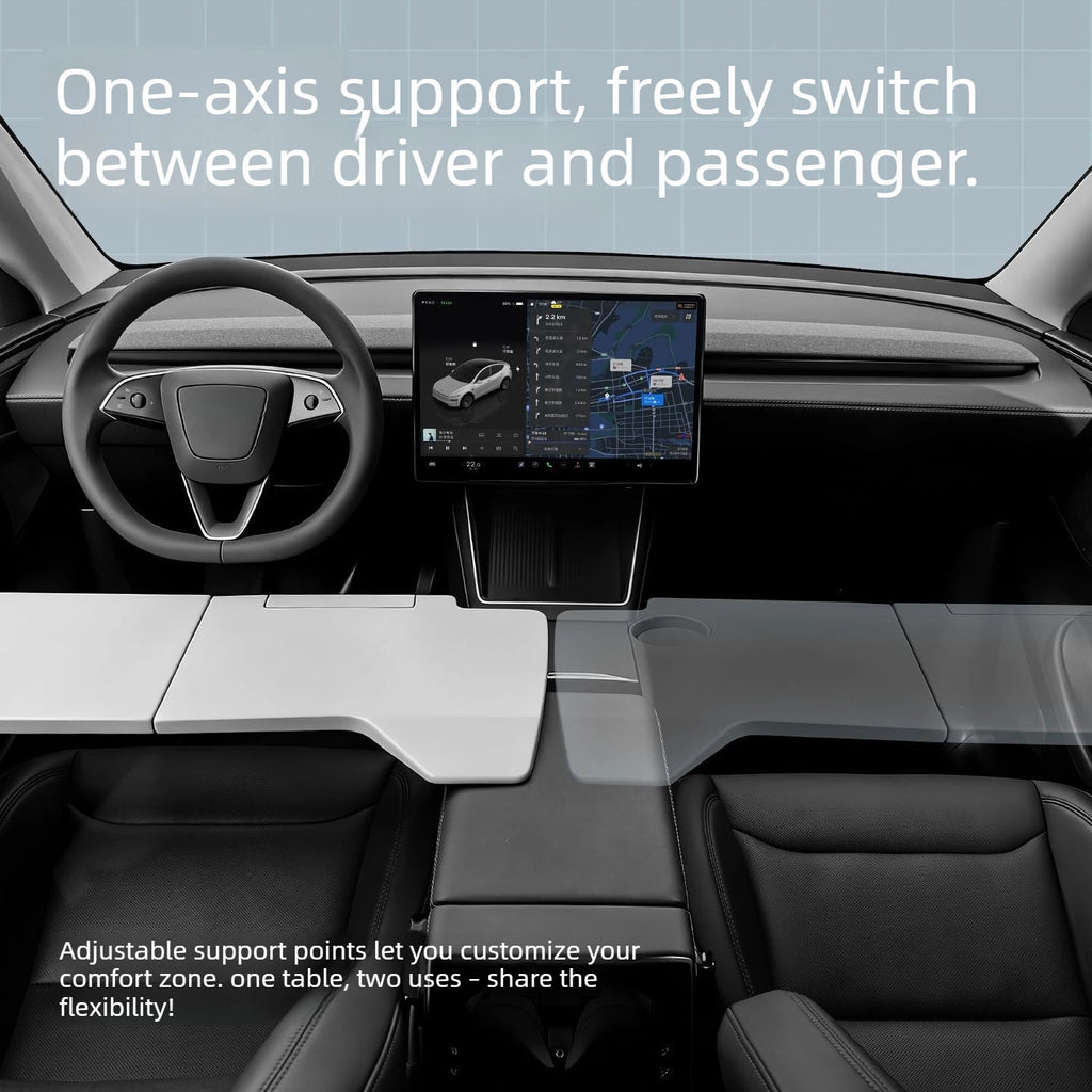 Foldable Car Desk For Tesla Model 3/Y/S/X Multifunctional Steering Wheel Dining Work Tray With Cup Holder Car Interior Accessory