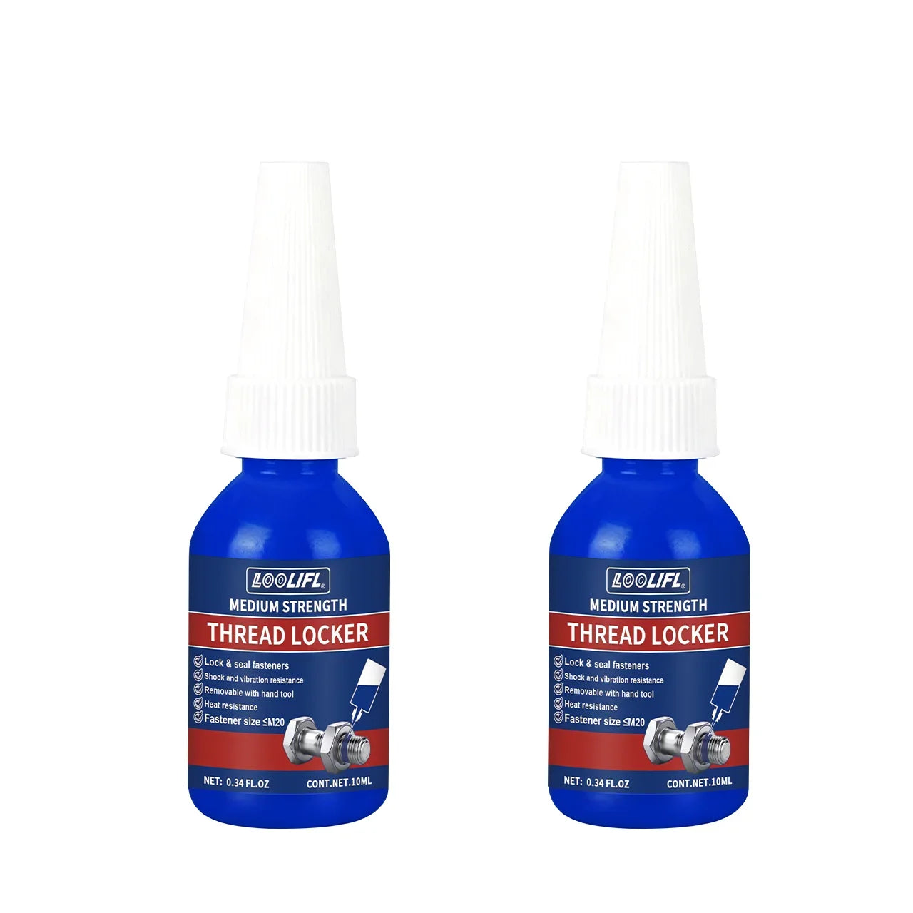 Best-Selling 1-5Pcs Thread Locking Agent, Blue, Medium Strength, Removable Anaerobic Adhesive for Screws and Nuts, Anti-Loosening, Corrosion-Resistant, 10Ml-250Ml