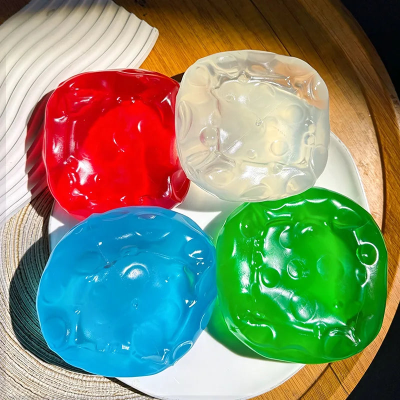 High transparency Vaseline Cheese Plastic Pinch Music Non rebound Stress Relief Toy Coconut Oil Pinch Toy