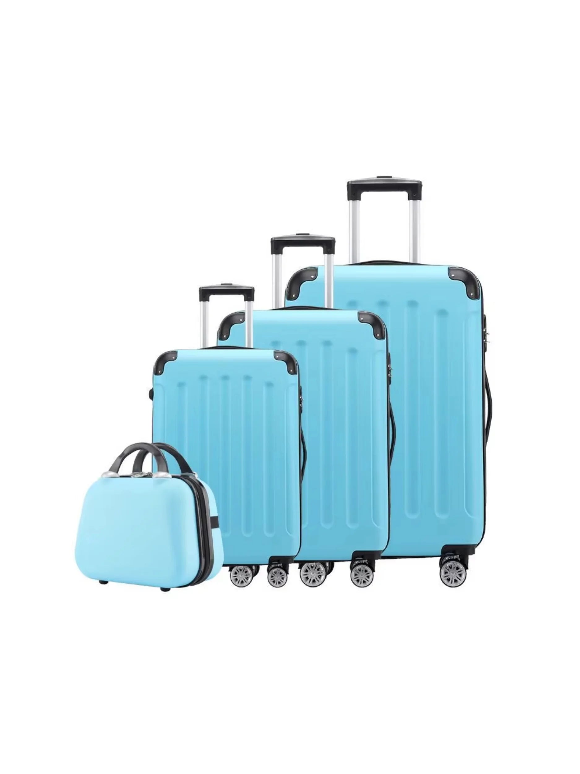 Wholesale new 4 in1 hardside luggage  valise de voyage 4 pcs  suit case bags trolley travel Abs Pc suitcase