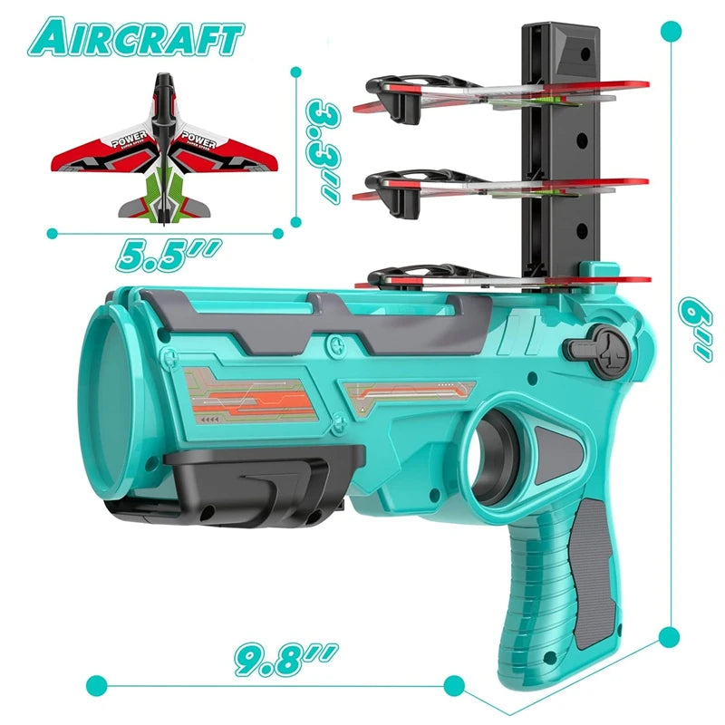 Airplane Launcher Toys for Kids Summer Outdoor Catapult Gun Foam Glider Flying Plane Toy  Game Gifts for Boys Novelty & Gag Toys