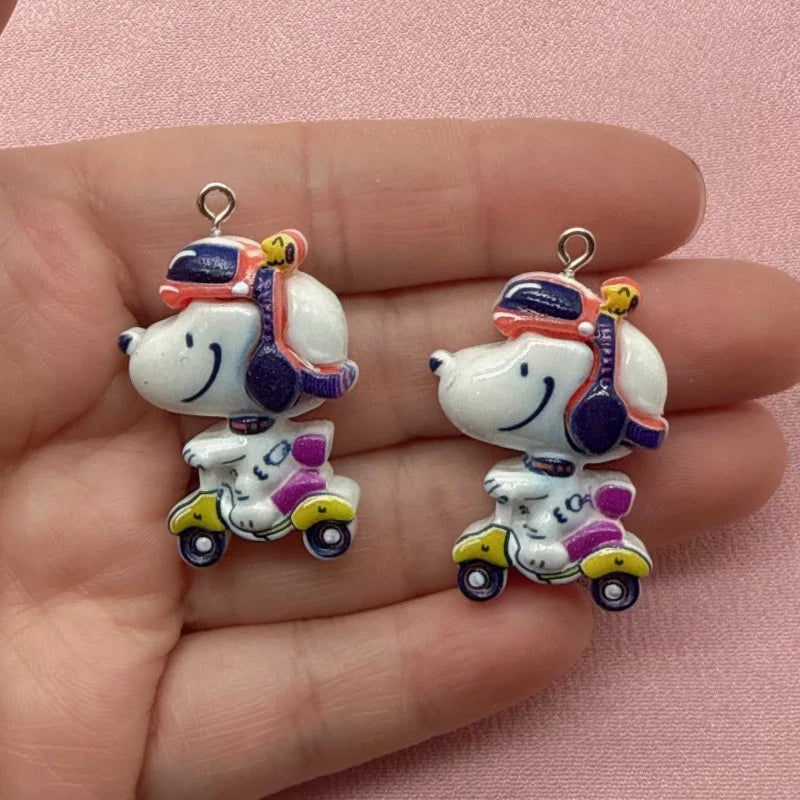 10pcs resin cute card puppy series pendant, DIY jewelry making earrings, keychain accessories