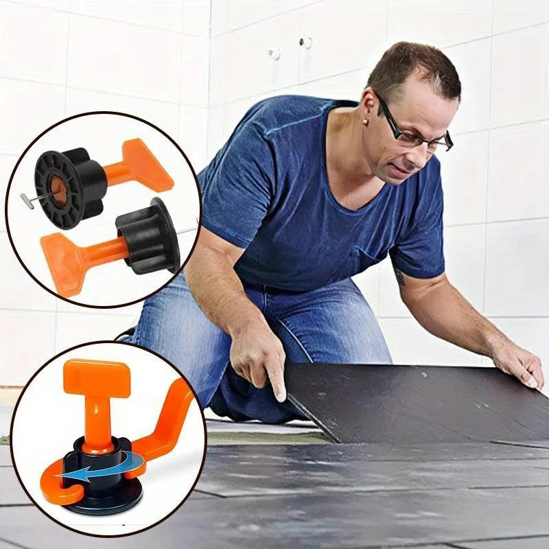 51 Pieces, Polypropylene (Pp) Adjustable Tile Spacers, with Positioning Cones and Positioning Tabs, for Professional Flooring and Wall Tiles