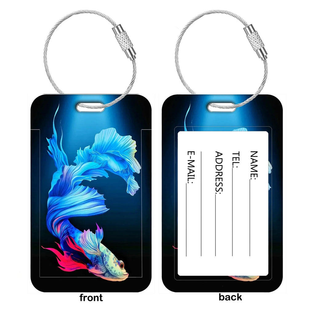 HOT SALE Artistic Flowers Business Luggage Tag Travel Women Men Suitcase Address Label Luggage Boarding Case Name ID Label Durab