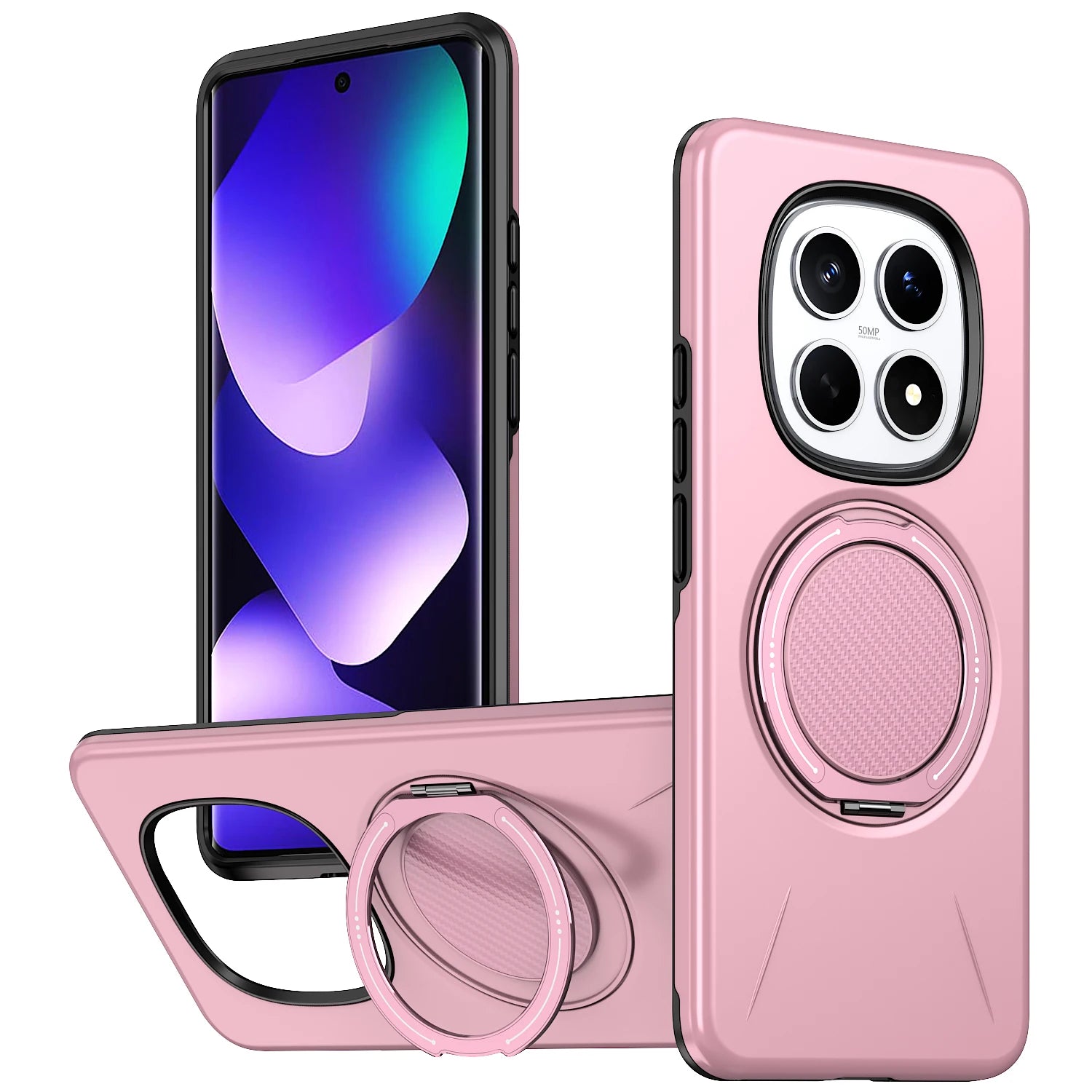 For Xiaomi Redmi Note 15 Pro Plus Note 14 Pro Plus 360° Rotating Stand Luxury Phone Case Armor Shockproof Bracket Cover Fundas