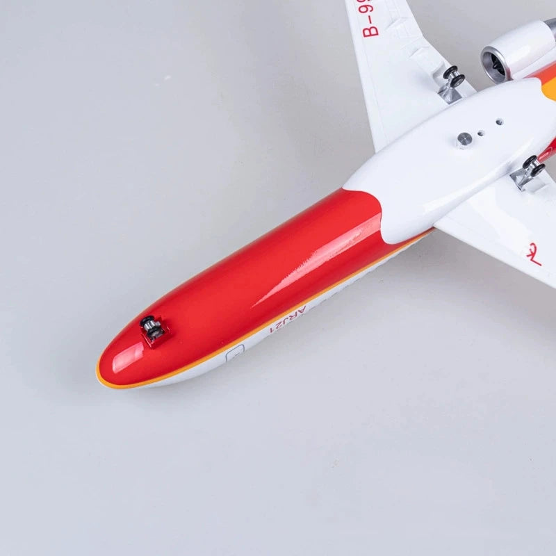 47cm Commercial Toy Model Arj21 Plane Model Civil Aviation Airplane Airliner Ornament With Wheels And Lights Home Decor