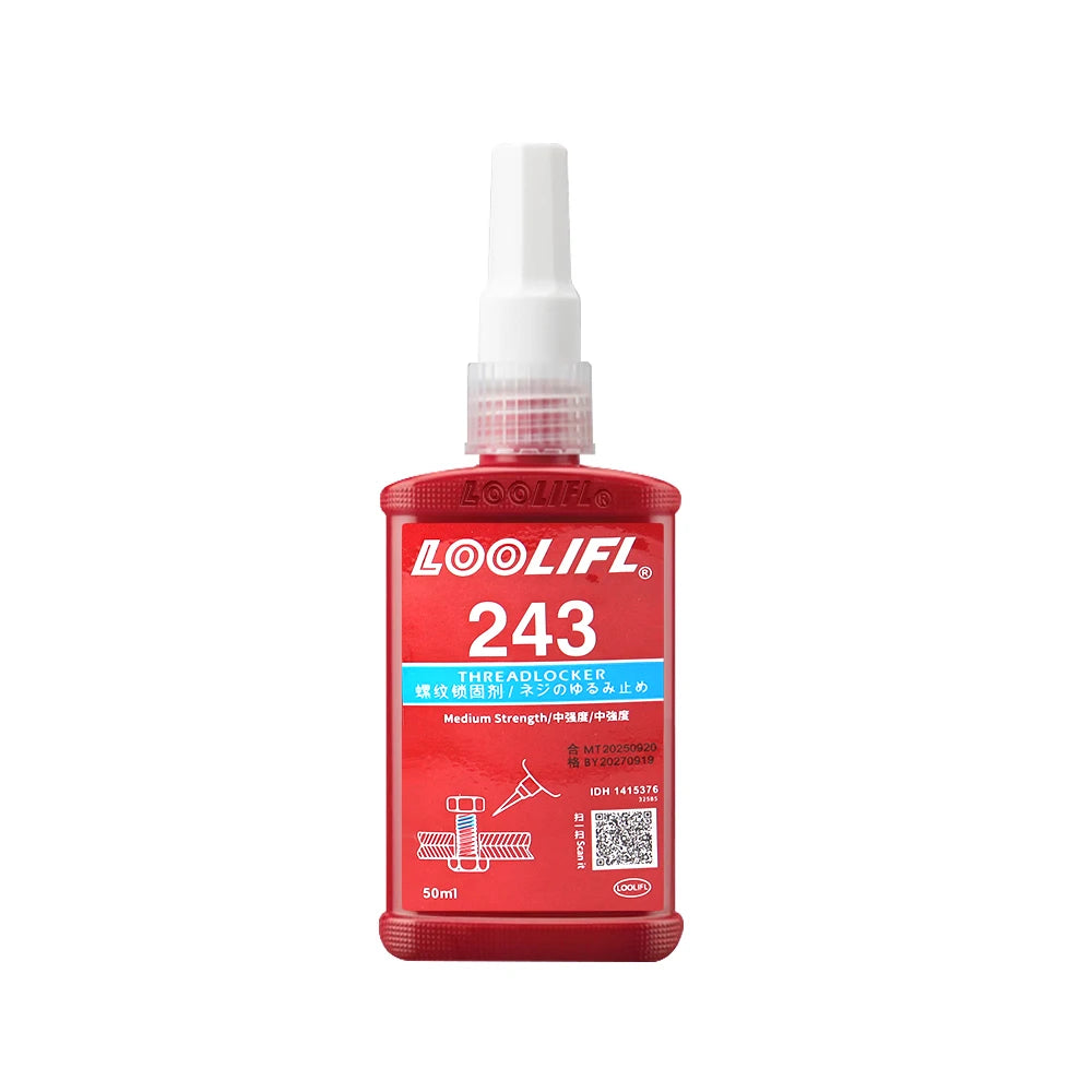 50ml High Strength Thread Locker Red Permanent Anaerobic Adhesive Anti-Vibration Anti-Rust Sealant for Metal Screw Bolt Fastener