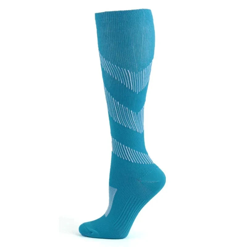 Running Compression Socks Football Hiking Golf Gym 20-30mmhg Gradual Change Nylon Sports Socks Diabetes Pregnancy Varicose Veins