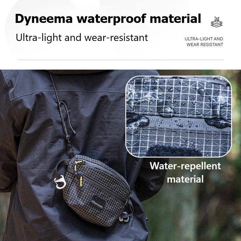 Outdoor Chest Bag UHMWPE 1.2L Large Capacity Waterproof Adjustable Lightultra Bag for Camping Hiking Cycling Running Fishing