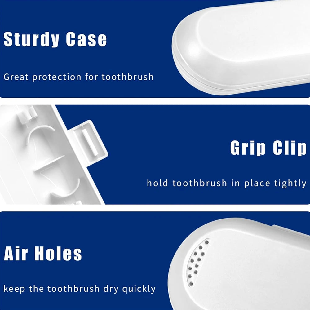 Toothbrush Travel Container & 4 Pack Professional Replacement Brush Heads Compatible with Philips Sonicare Electric Toothbrushes